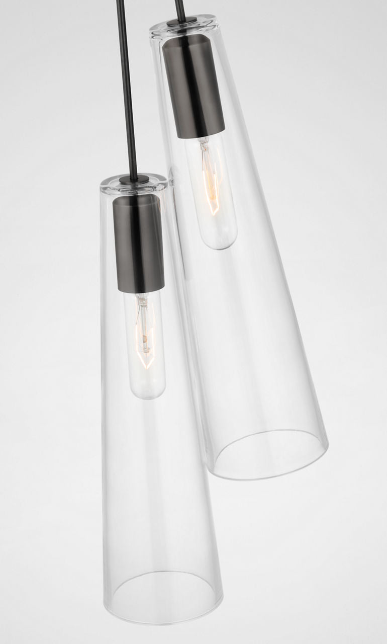 Osvaldo 4" Double Pendant | Bronze | Clear Glass
