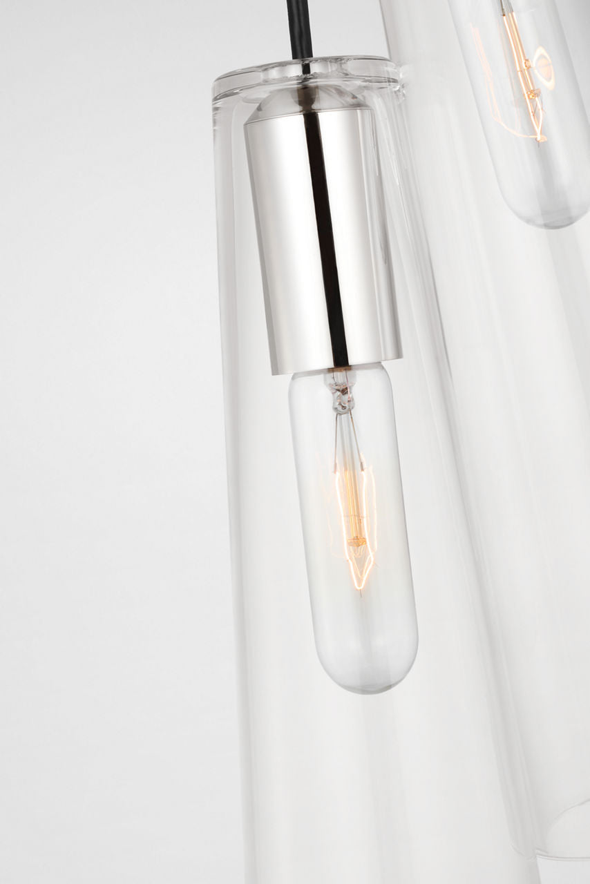 Osvaldo 4" Double Pendant | Polished Nickel | Clear Glass