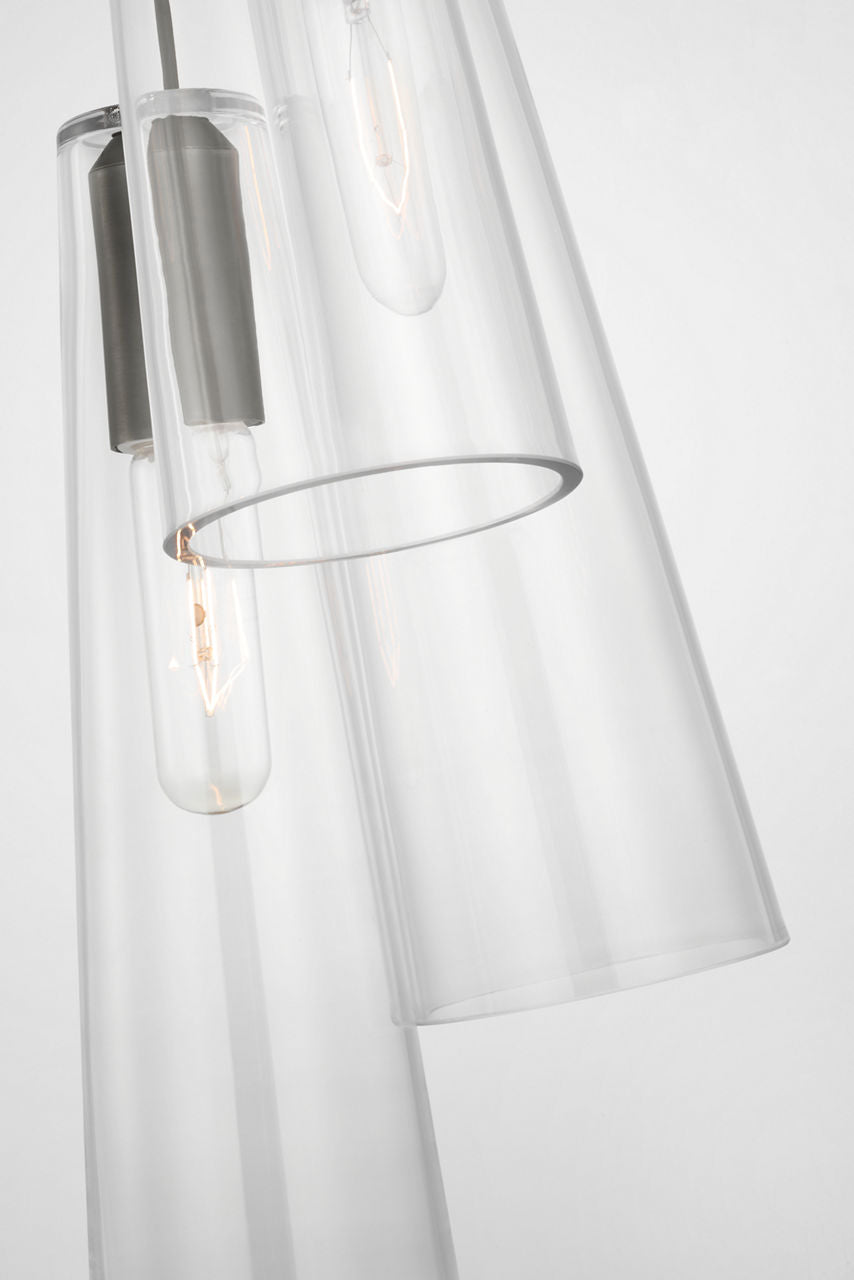 Osvaldo 4" Triple Pendant | Bronze | Clear Glass