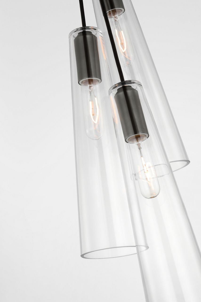 Osvaldo 4" Triple Pendant | Bronze | Clear Glass