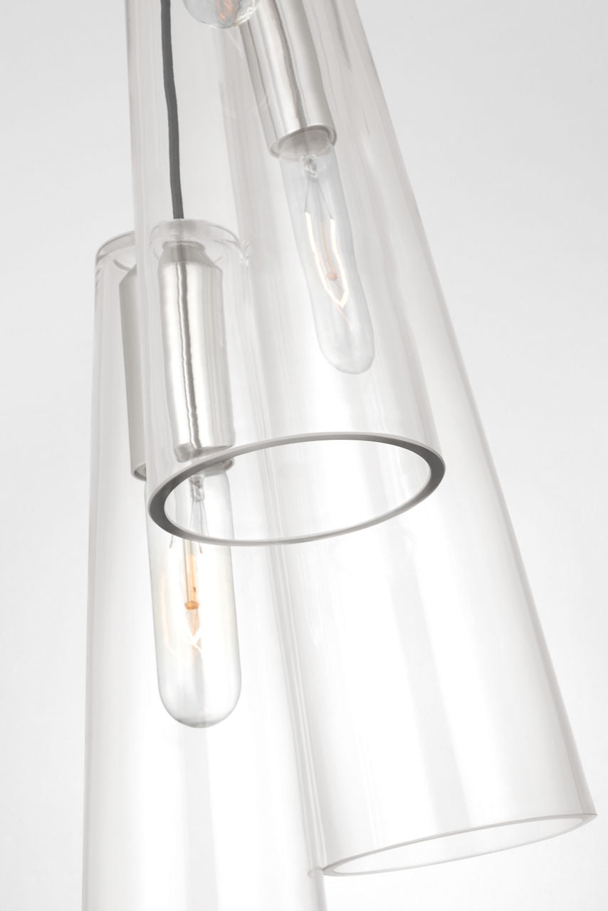 Osvaldo 4" Triple Pendant | Polished Nickel | Clear Glass
