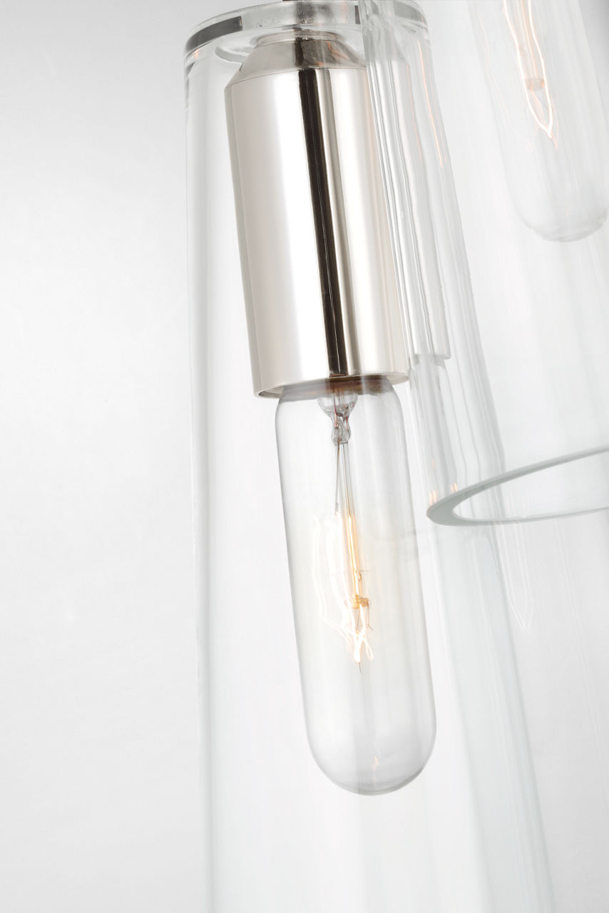 Osvaldo 4" Triple Pendant | Polished Nickel | Clear Glass