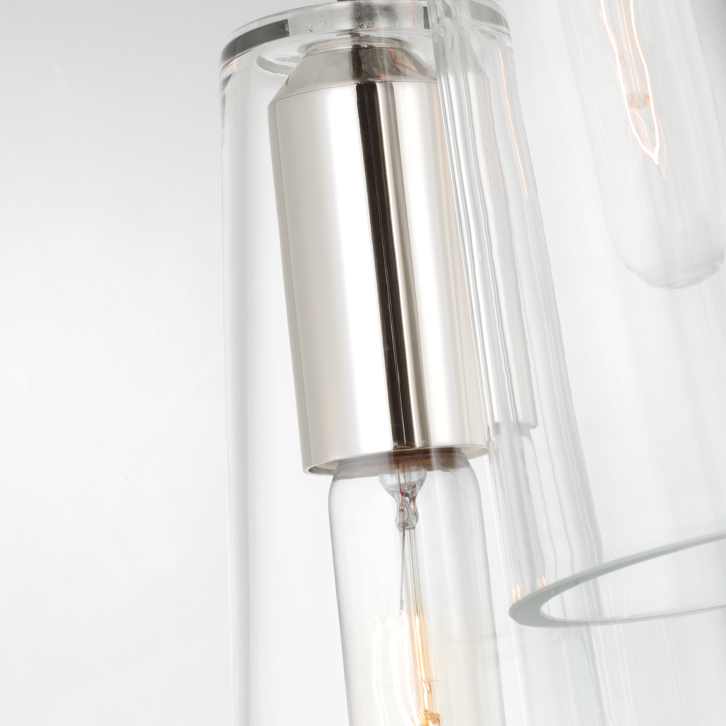 Osvaldo 4" Triple Pendant | Polished Nickel | Clear Glass