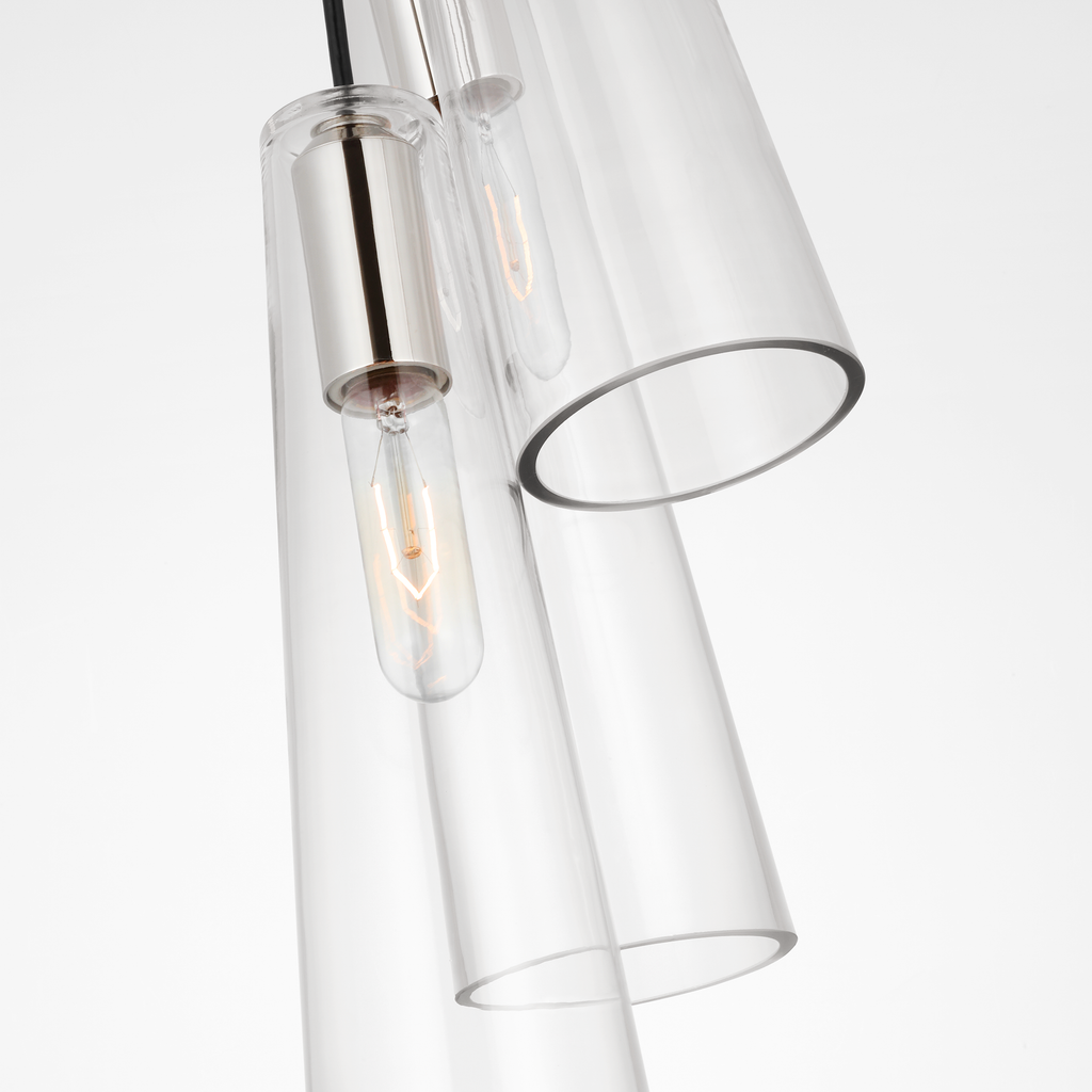 Osvaldo 4" Triple Pendant | Polished Nickel | Clear Glass