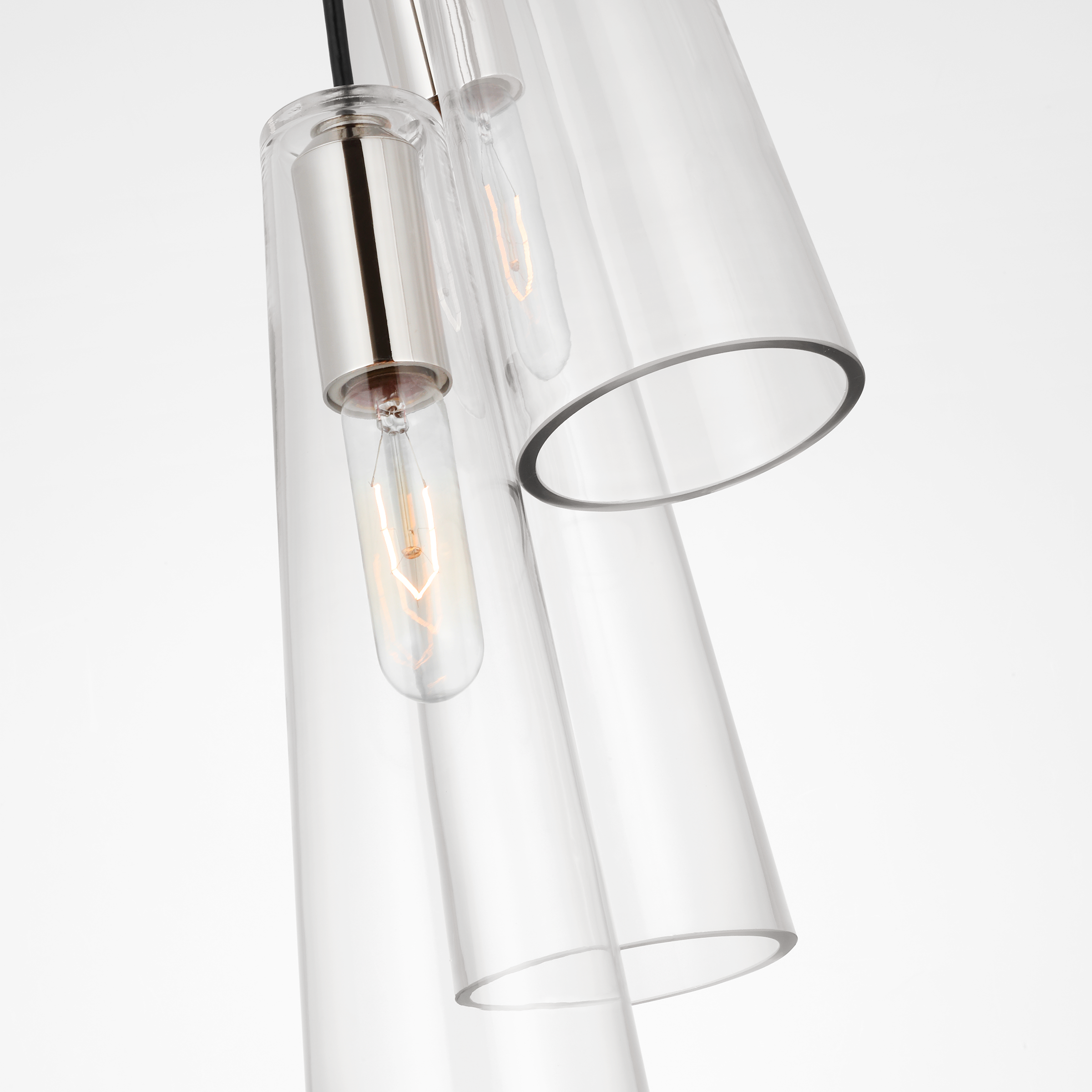 Osvaldo 4" Triple Pendant | Polished Nickel | Clear Glass