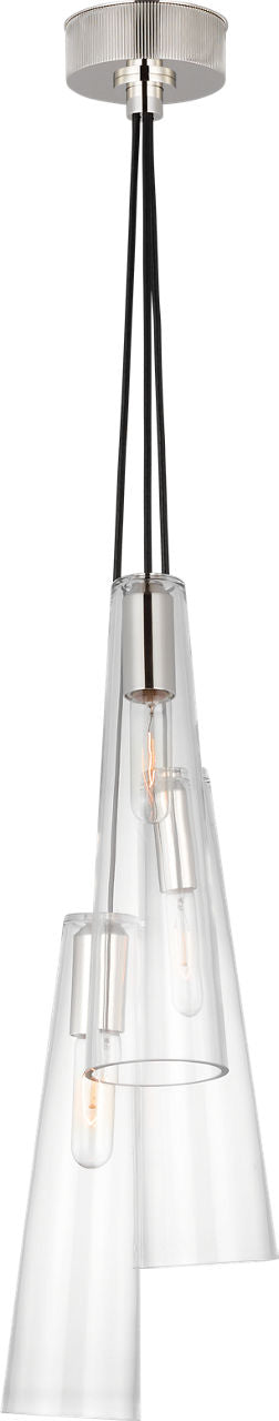 Osvaldo 4" Triple Pendant | Polished Nickel | Clear Glass