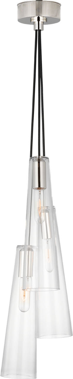 Osvaldo 4" Triple Pendant | Polished Nickel | Clear Glass