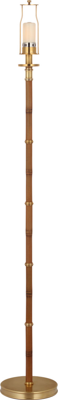 Dalfern 53" Cordless Reading Floor Lamp | Waxed Bamboo and Natural Brass | Natural Brass Shade