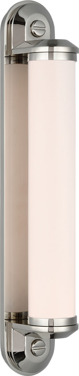 Belgrave 18" Linear Bath Light | Polished Nickel | White Glass