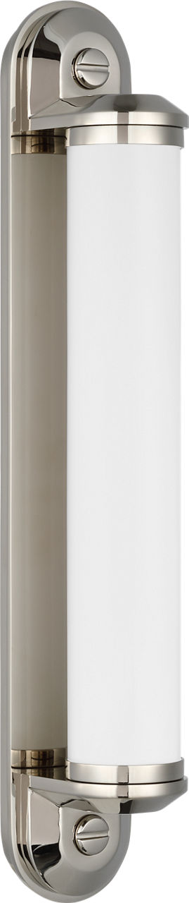 Belgrave 18" Linear Bath Light | Polished Nickel | White Glass