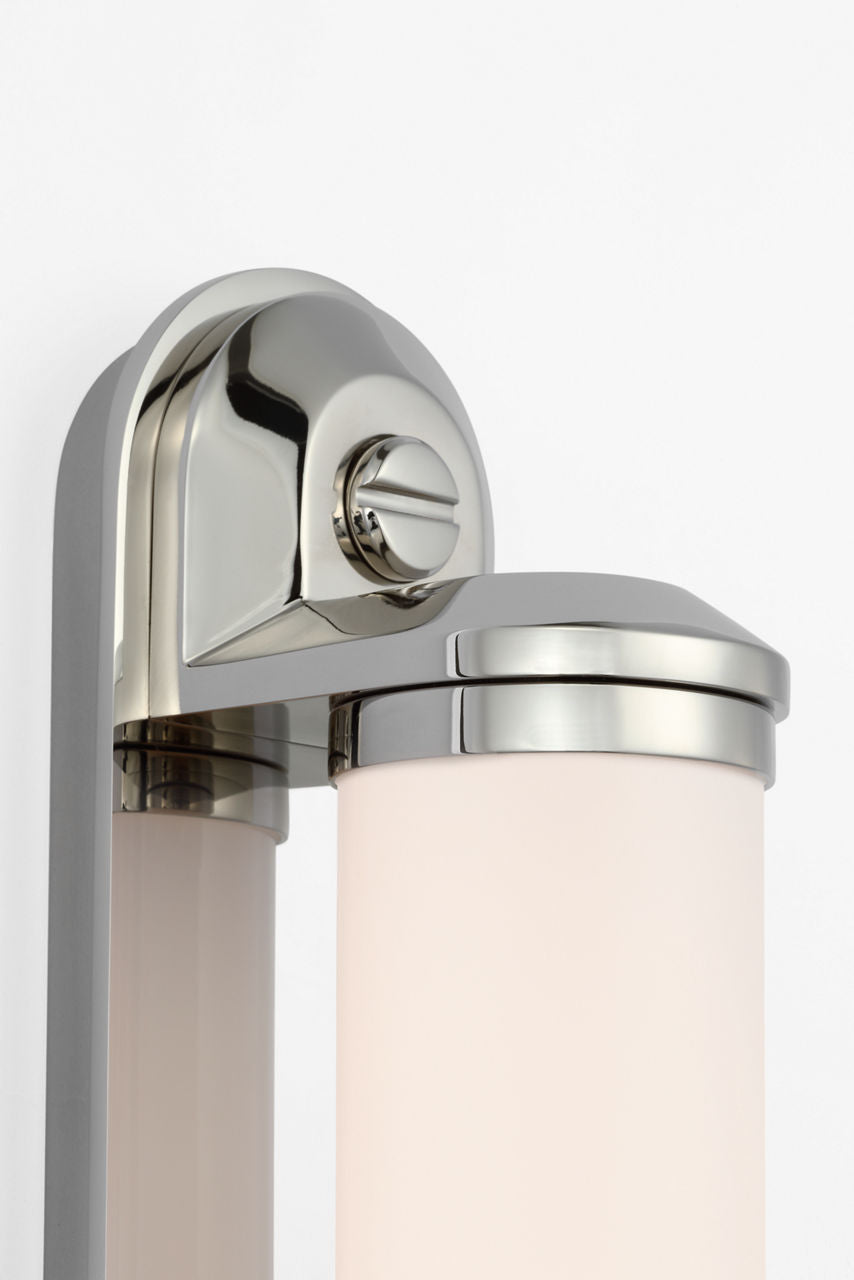 Belgrave 18" Linear Bath Light | Polished Nickel | White Glass