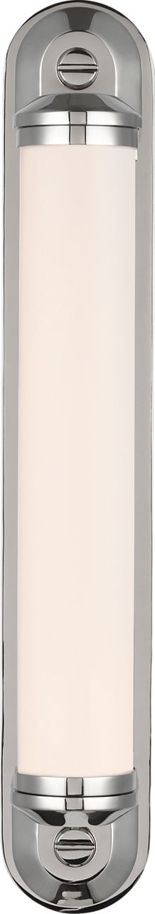 Belgrave 18" Linear Bath Light | Polished Nickel | White Glass