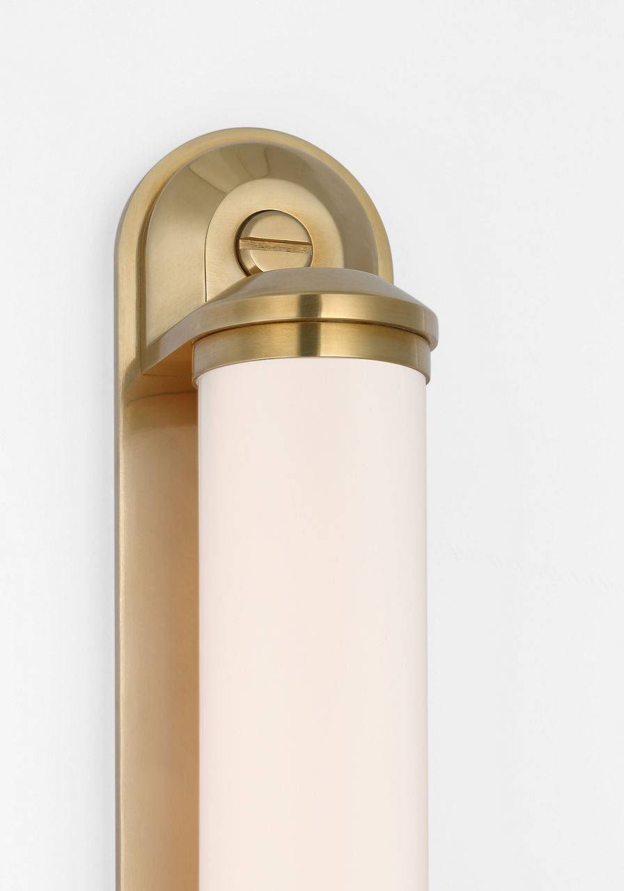 Belgrave 32" Linear Bath Light | Natural Brass | White Glass