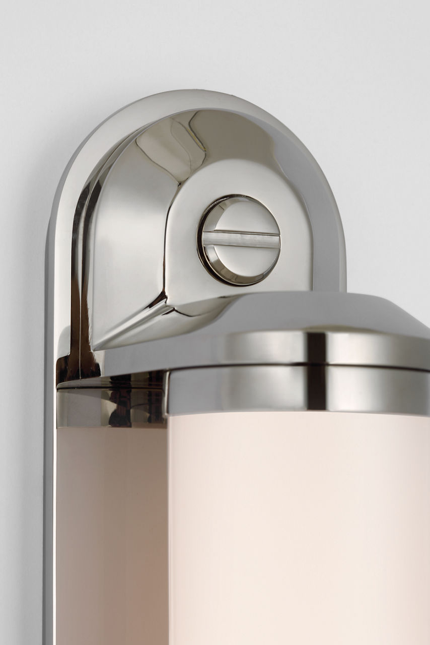 Belgrave 32" Linear Bath Light | Polished Nickel | White Glass