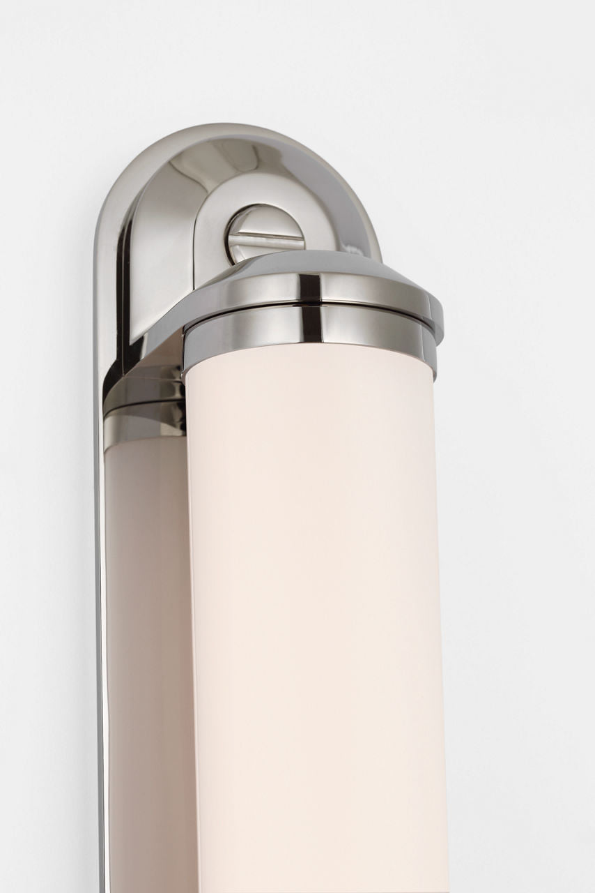 Belgrave 32" Linear Bath Light | Polished Nickel | White Glass
