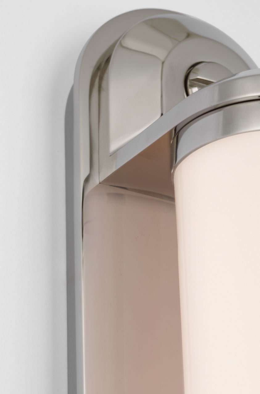 Belgrave 32" Linear Bath Light | Polished Nickel | White Glass