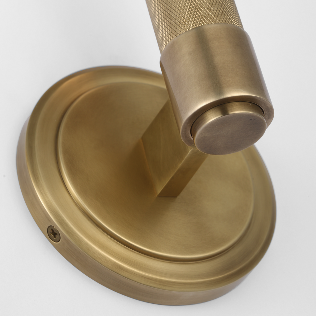Barrett 13" Single Bath Light | Natural Brass | White Glass