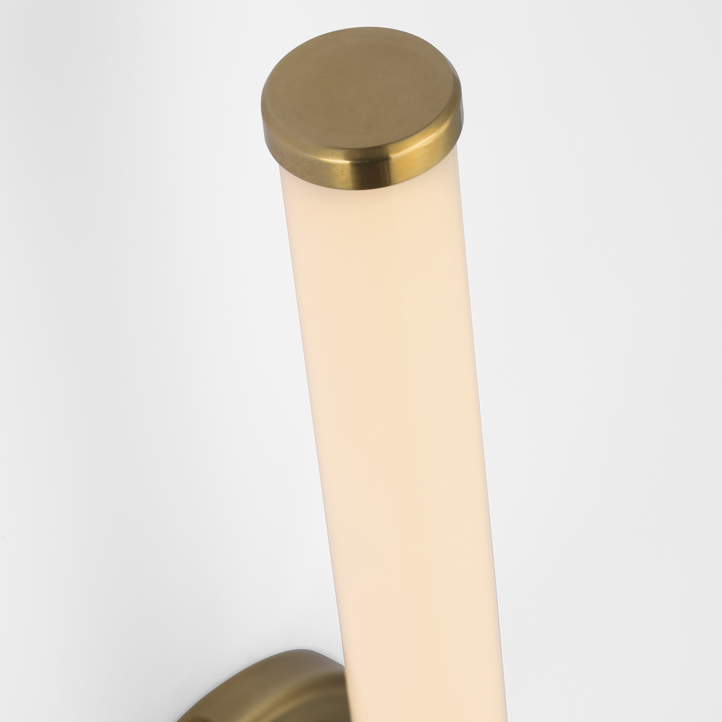 Barrett 13" Single Bath Light | Natural Brass | White Glass