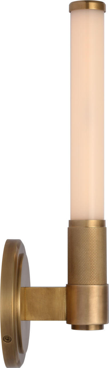 Barrett 13" Single Bath Light | Natural Brass | White Glass