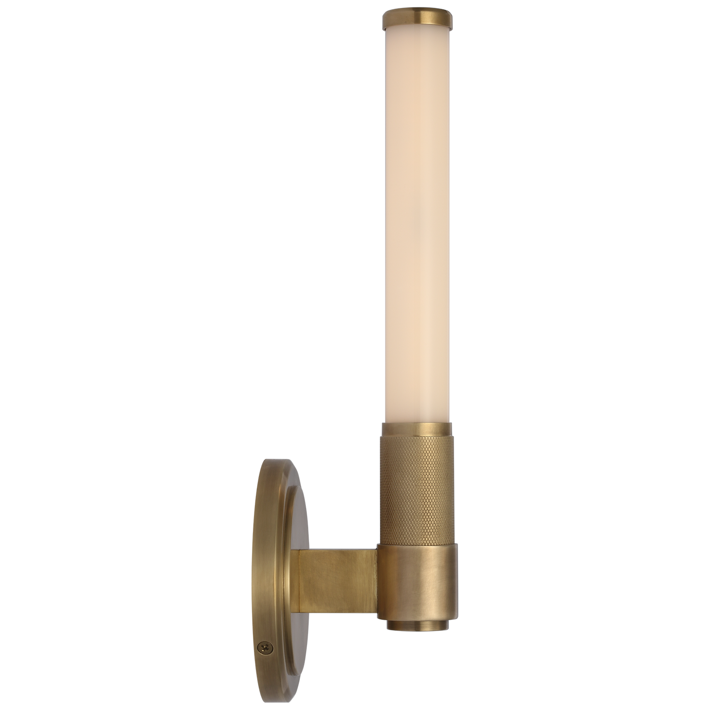 Barrett 13" Single Bath Light | Natural Brass | White Glass