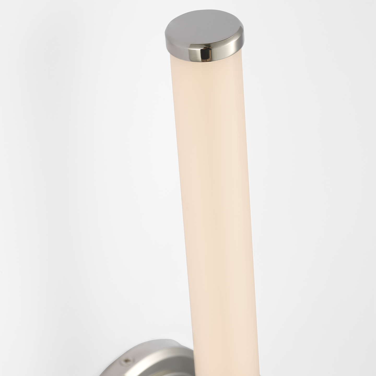 Barrett 13" Single Bath Light | Polished Nickel | White Glass