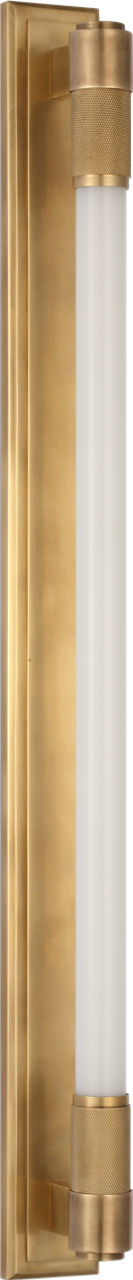 Barrett 30" Linear Bath Light | Natural Brass | White Glass
