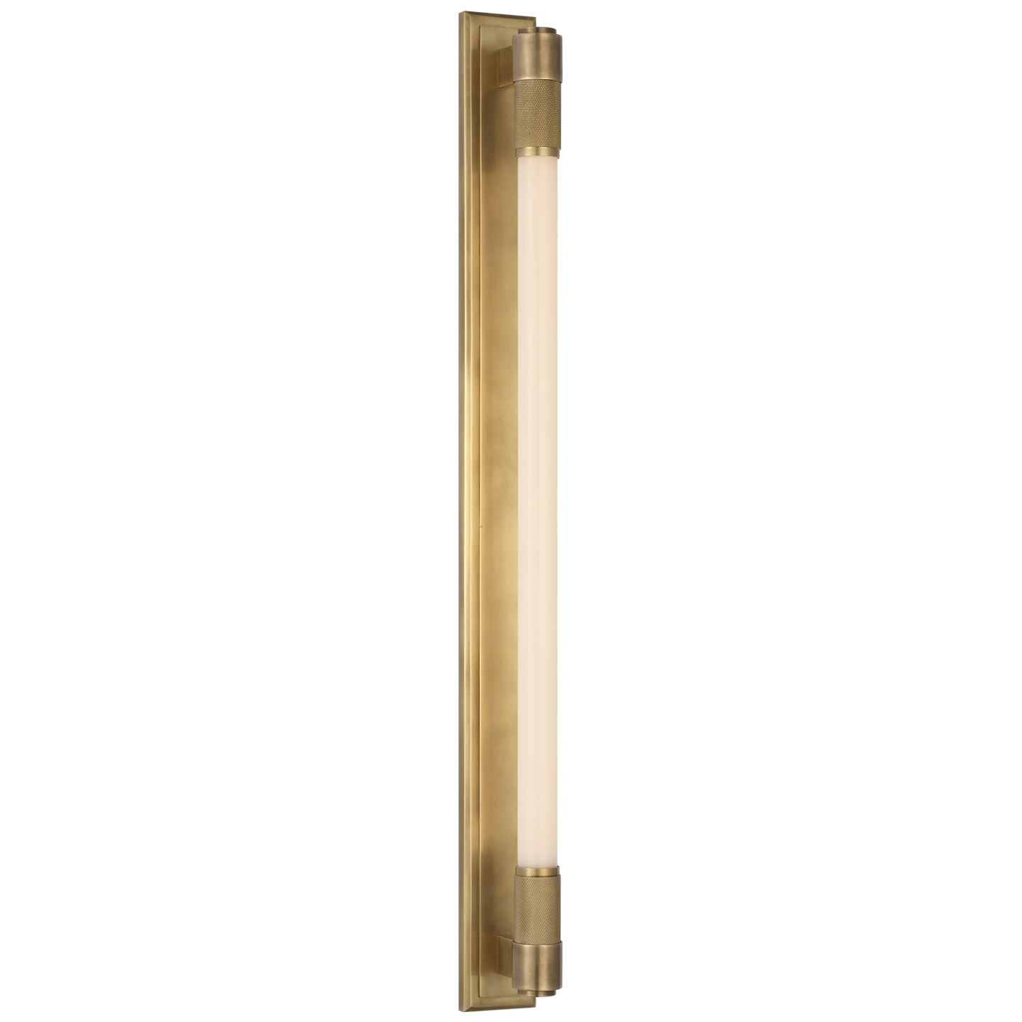 Barrett 30" Linear Bath Light | Natural Brass | White Glass