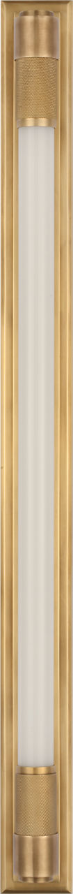 Barrett 30" Linear Bath Light | Natural Brass | White Glass