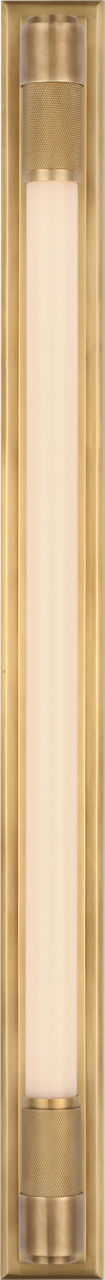Barrett 30" Linear Bath Light | Natural Brass | White Glass