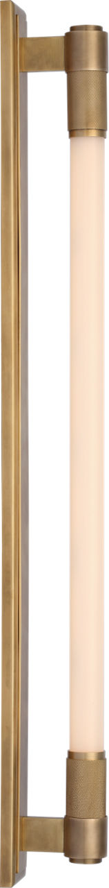 Barrett 30" Linear Bath Light | Natural Brass | White Glass