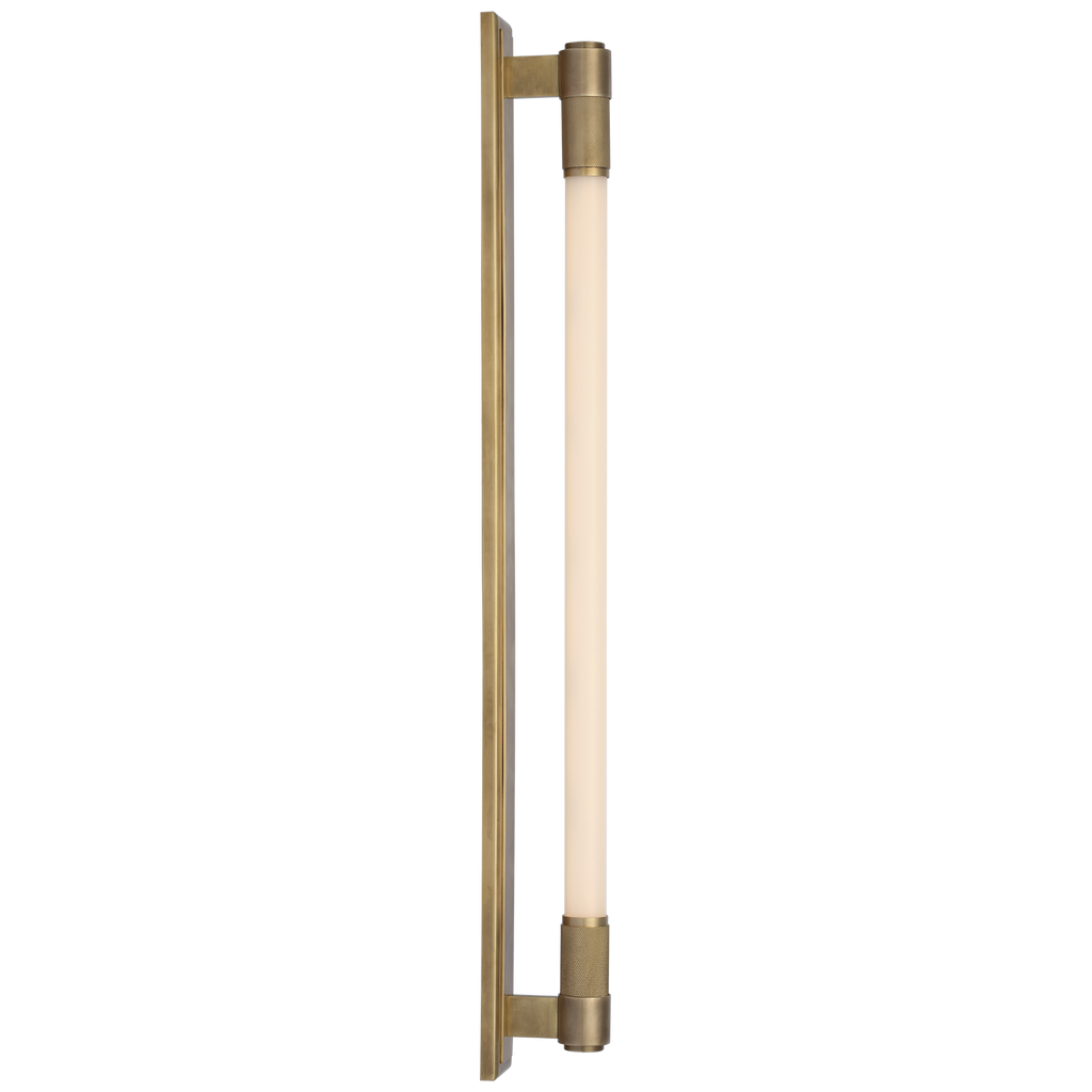 Barrett 30" Linear Bath Light | Natural Brass | White Glass