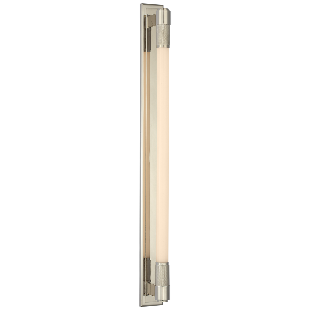 Barrett 30" Linear Bath Light | Polished Nickel | White Glass