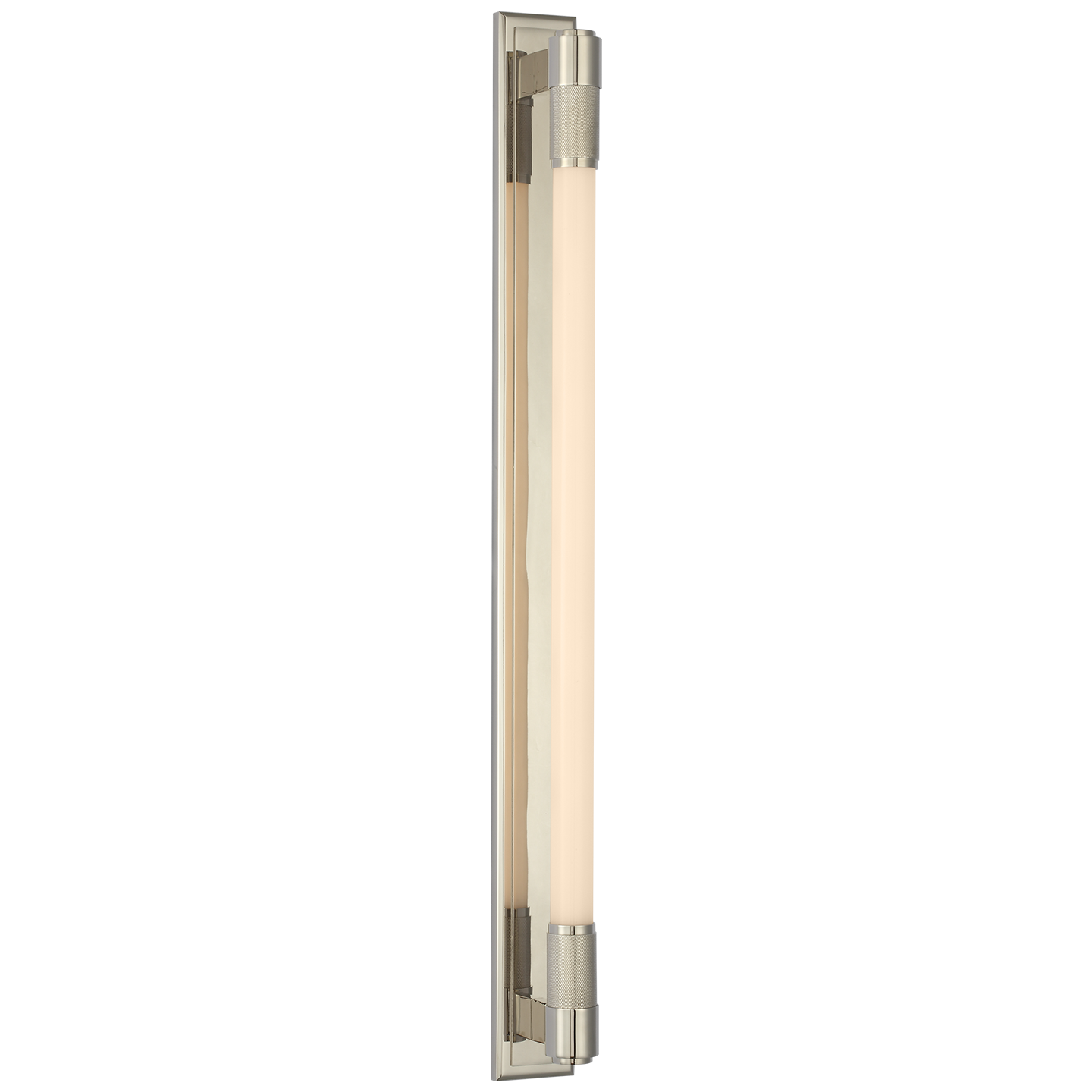 Barrett 30" Linear Bath Light | Polished Nickel | White Glass