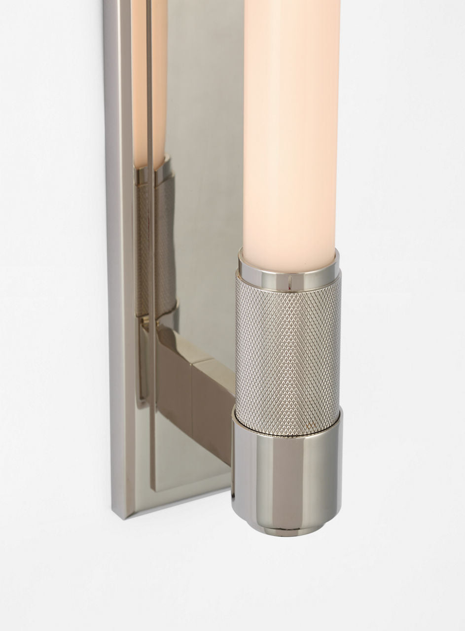 Barrett 30" Linear Bath Light | Polished Nickel | White Glass