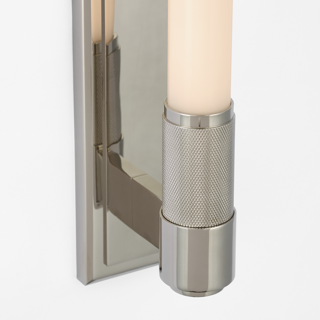 Barrett 30" Linear Bath Light | Polished Nickel | White Glass