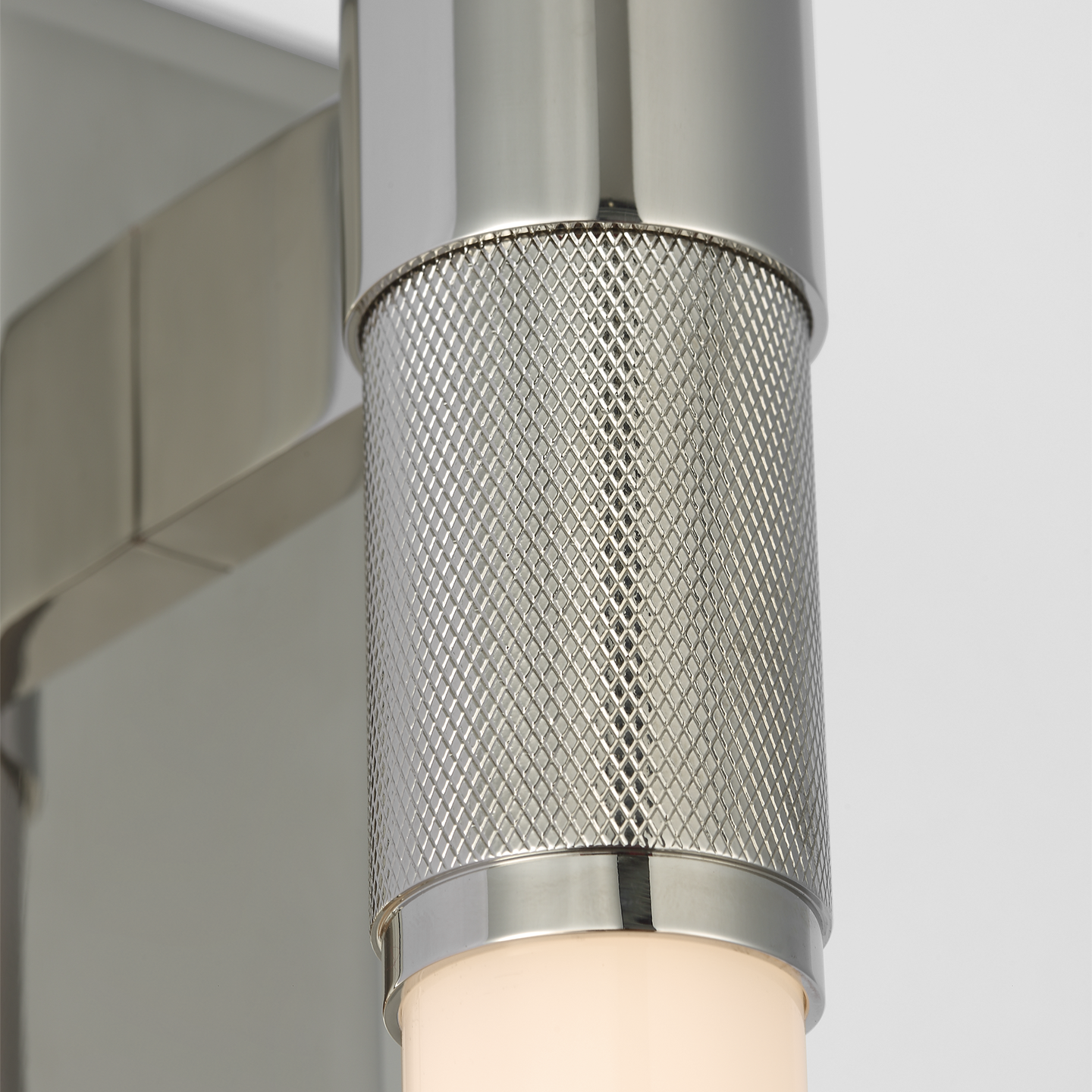 Barrett 30" Linear Bath Light | Polished Nickel | White Glass