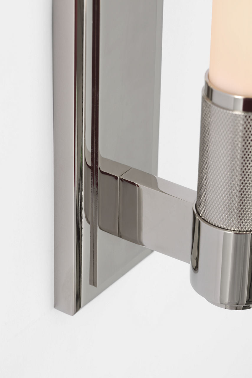 Barrett 30" Linear Bath Light | Polished Nickel | White Glass