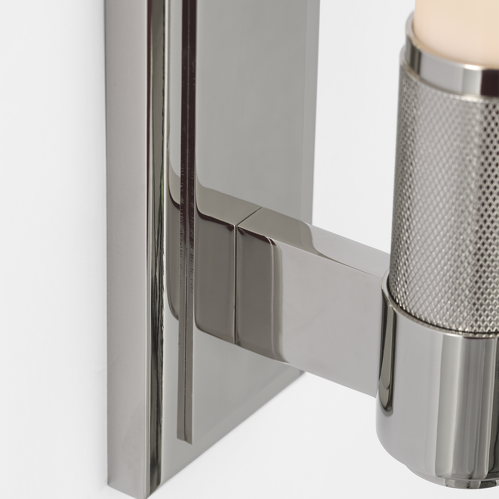 Barrett 30" Linear Bath Light | Polished Nickel | White Glass