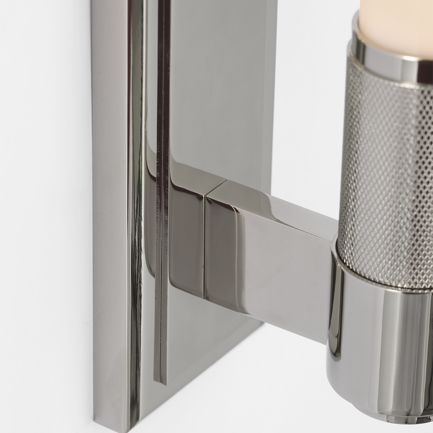 Barrett 30" Linear Bath Light | Polished Nickel | White Glass