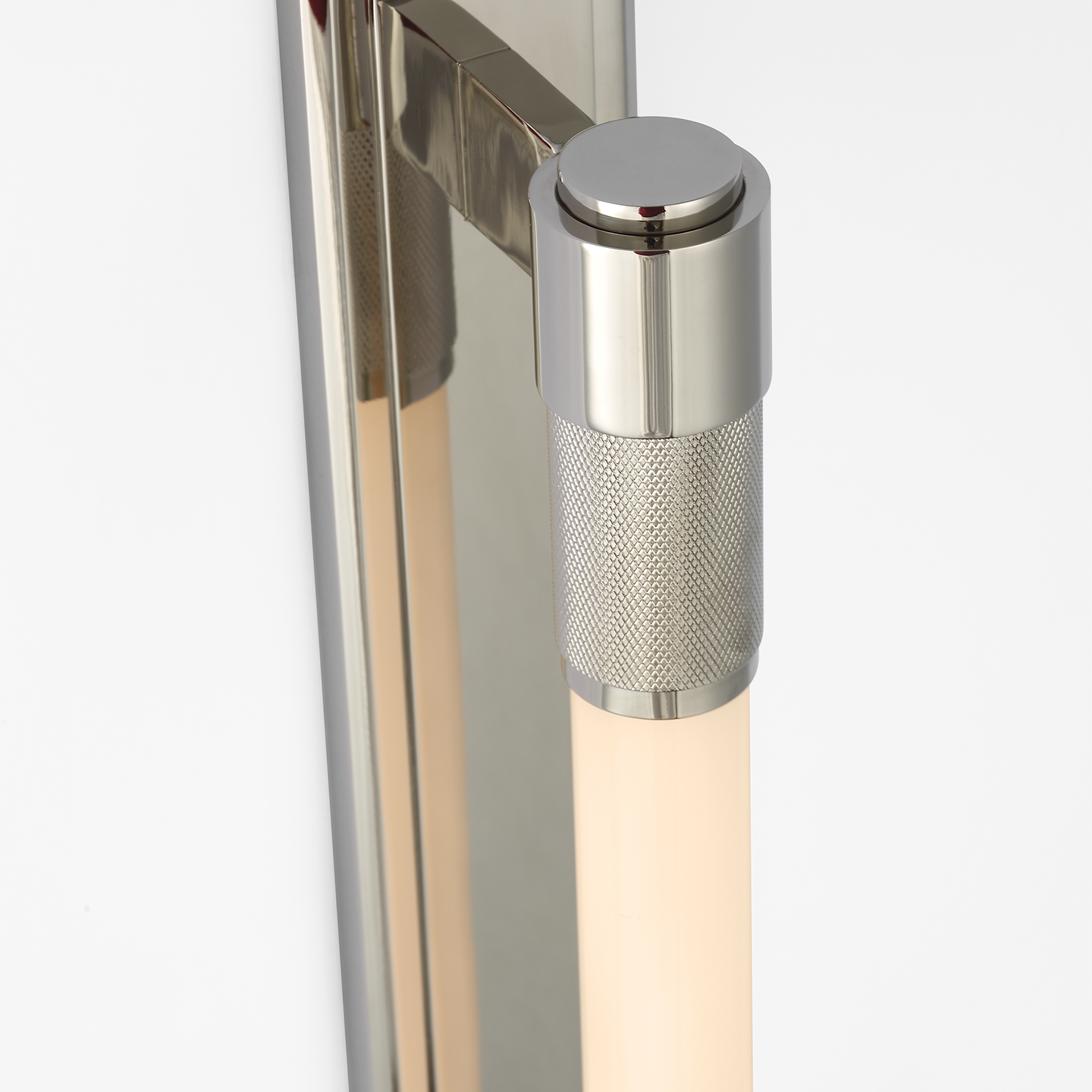 Barrett 30" Linear Bath Light | Polished Nickel | White Glass