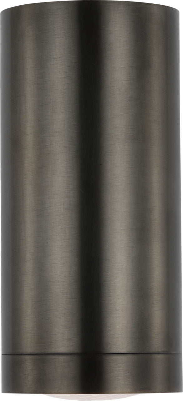 Grant 8" Articulating Wall Light | Bronze and Chocolate Leather | Industrial Prismatic Glass