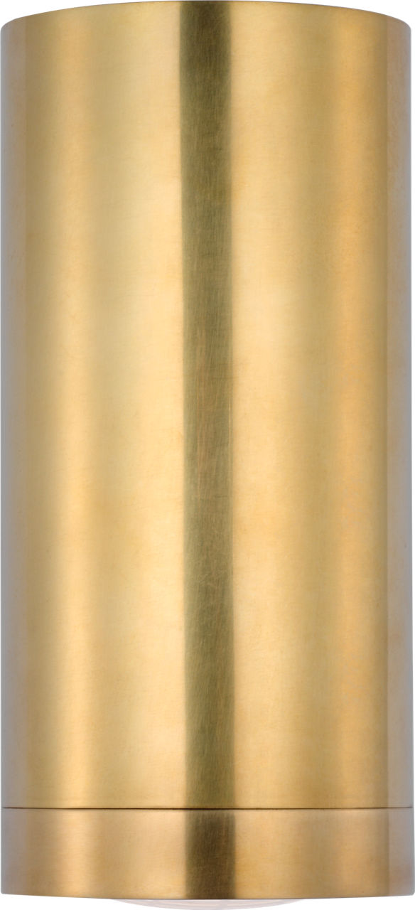 Grant 8" Articulating Wall Light | Natural Brass and Saddle Leather | Industrial Prismatic Glass