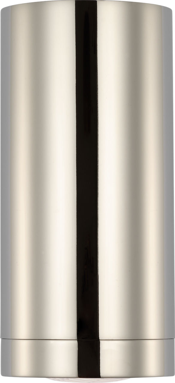 Grant 8" Articulating Wall Light | Polished Nickel and Chocolate Leather | Industrial Prismatic Glass