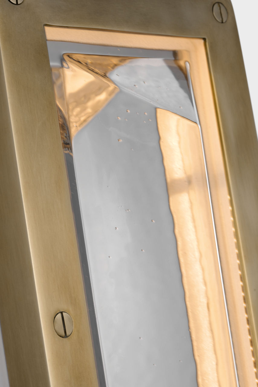 Rolland 16" Sconce | Natural Brass and Clear Glass