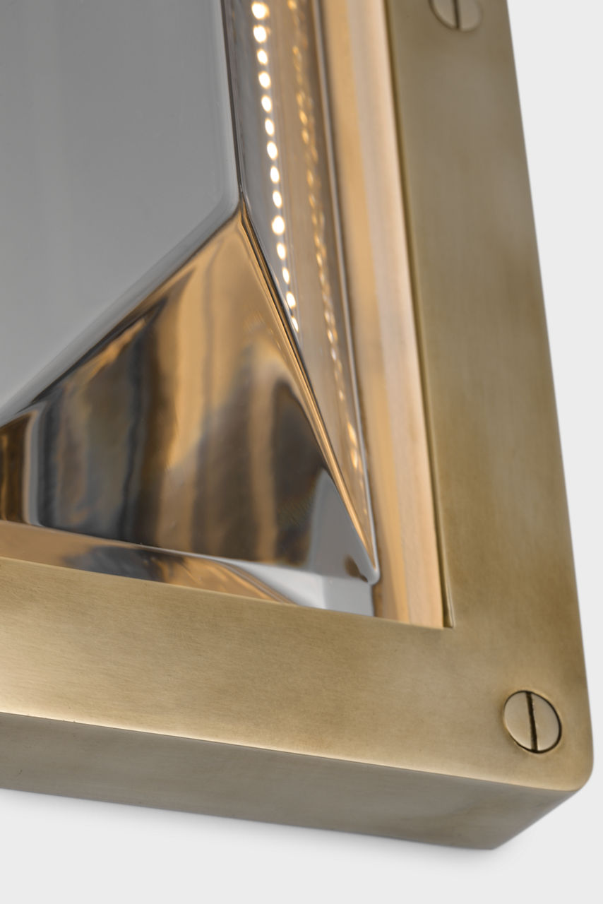 Rolland 16" Sconce | Natural Brass and Clear Glass