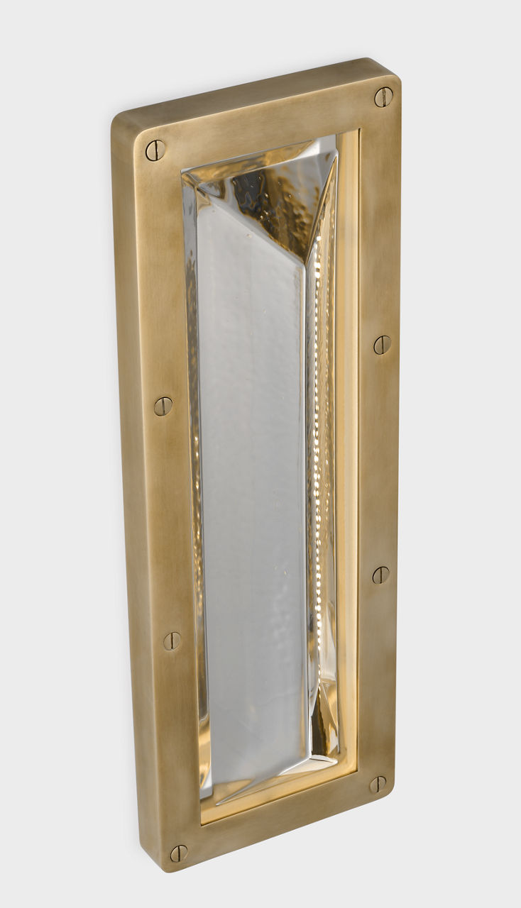 Rolland 16" Sconce | Natural Brass and Clear Glass