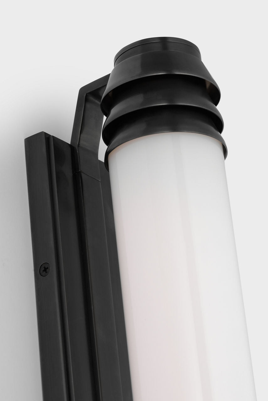 Chadwell 25" Sconce | Bronze | White Glass