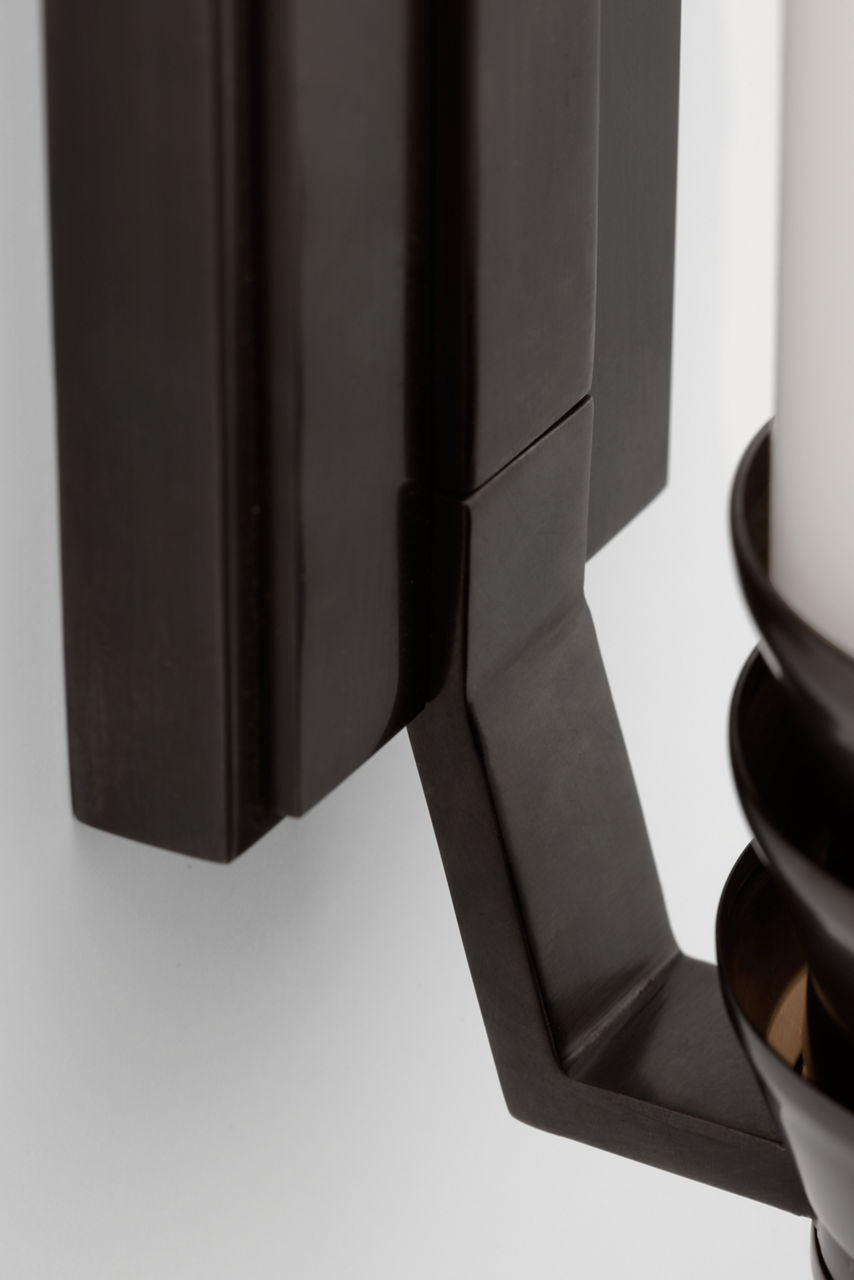 Chadwell 25" Sconce | Bronze | White Glass