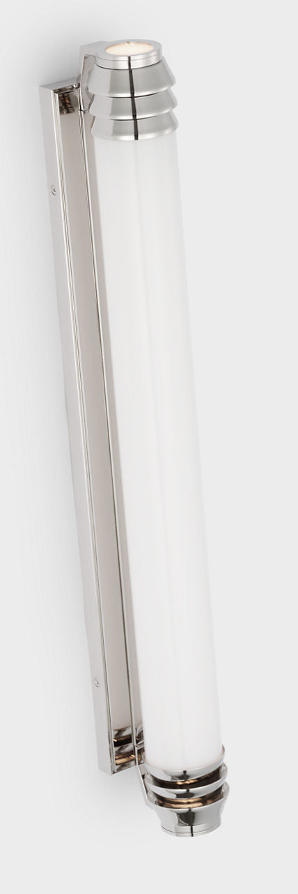 Chadwell 25" Sconce | Polished Nickel | White Glass