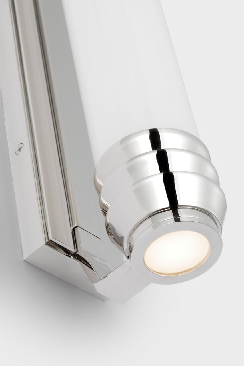 Chadwell 25" Sconce | Polished Nickel | White Glass